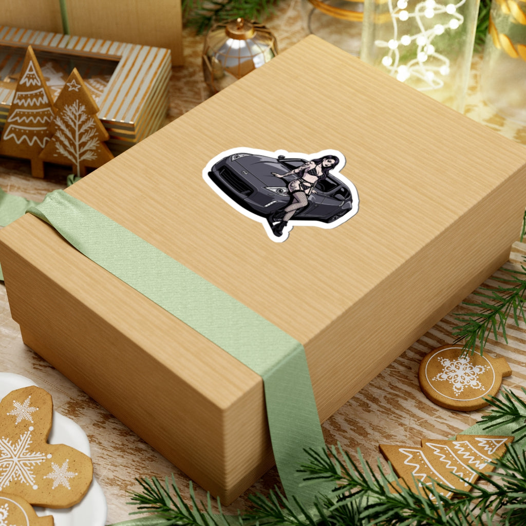 Kiss-Cut Sticker – Anime Girl with Sports Car