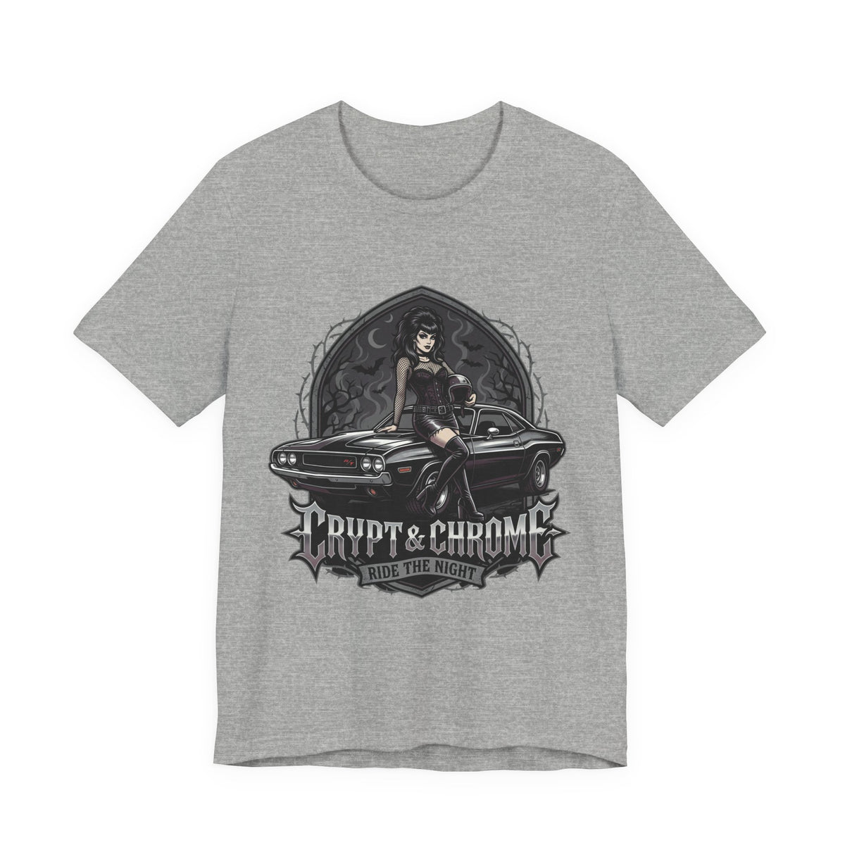 Trip It & Ghouls “Made the Night” Graphic Tee — Retro Goth Pinup Car Design