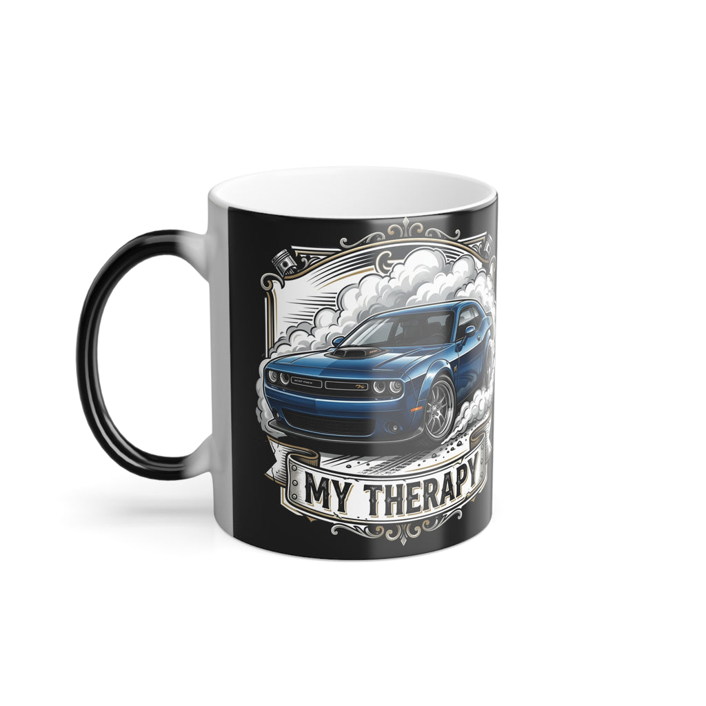 Color-Changing Car Mug — “My Therapy” 11oz Morphing Coffee Cup