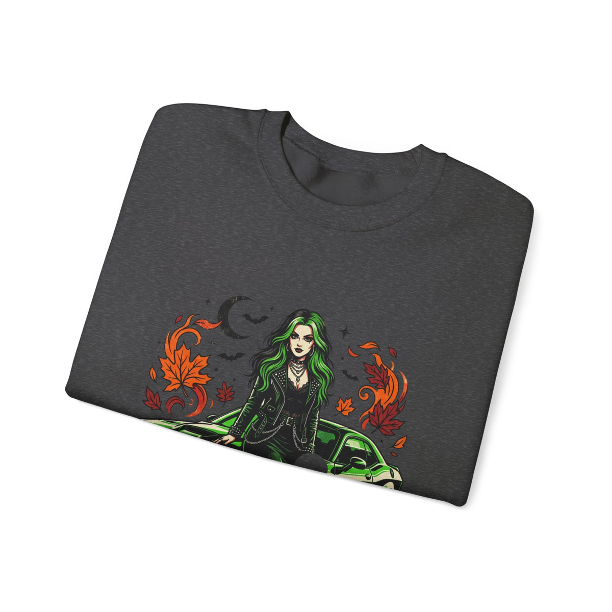 Witchy Girl & Muscle Car Crewneck Sweatshirt
