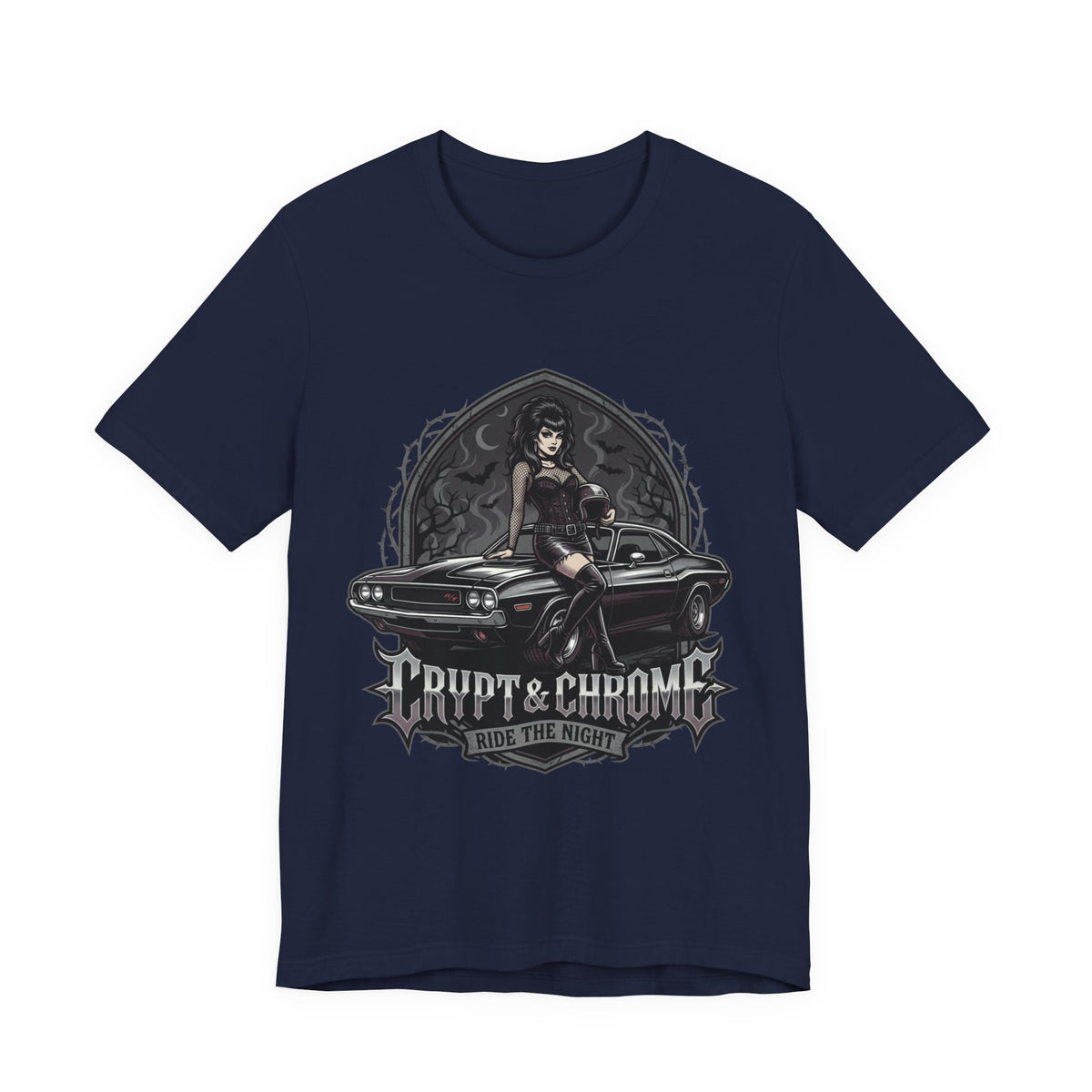 Trip It & Ghouls “Made the Night” Graphic Tee — Retro Goth Pinup Car Design