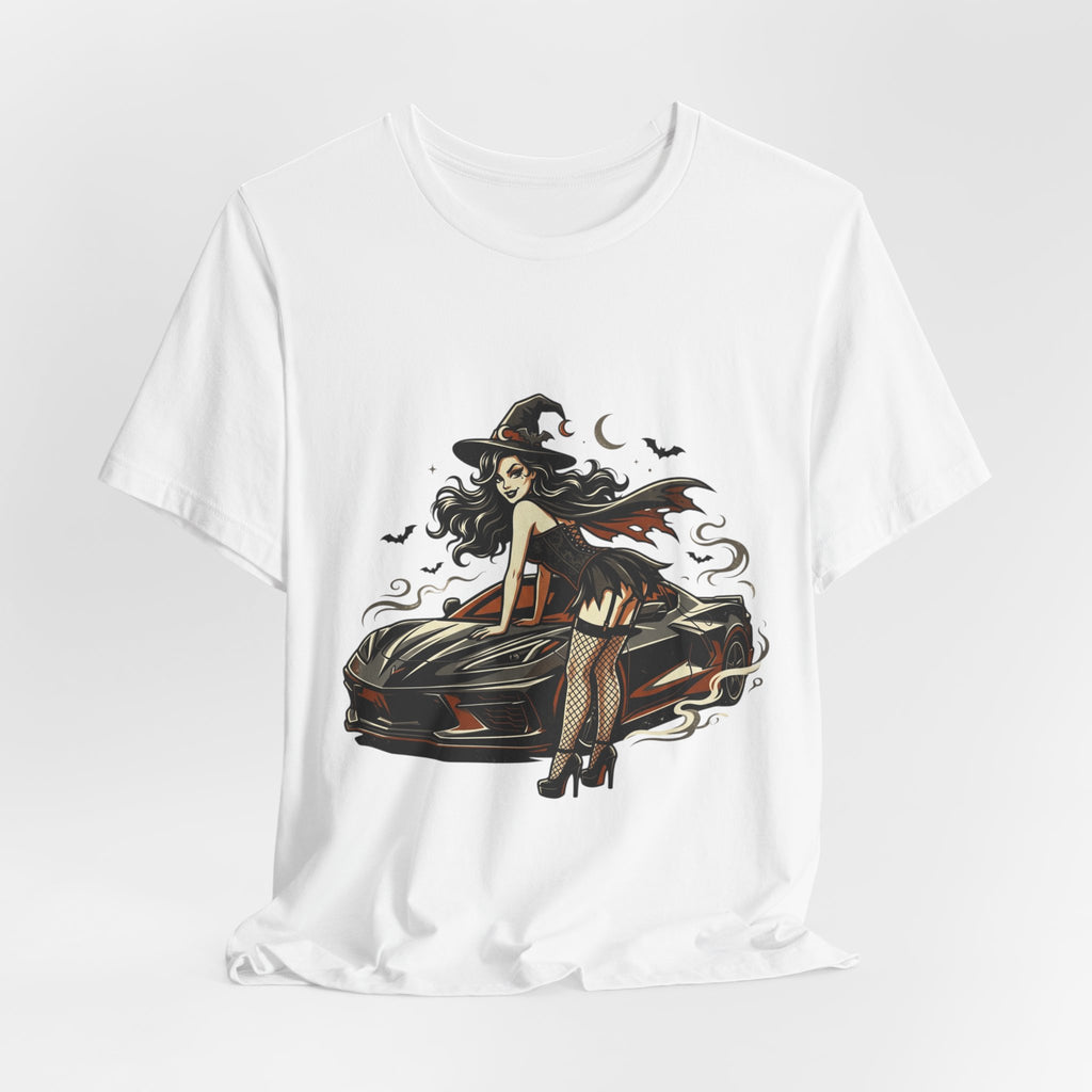 Witch Pinup Car T-Shirt