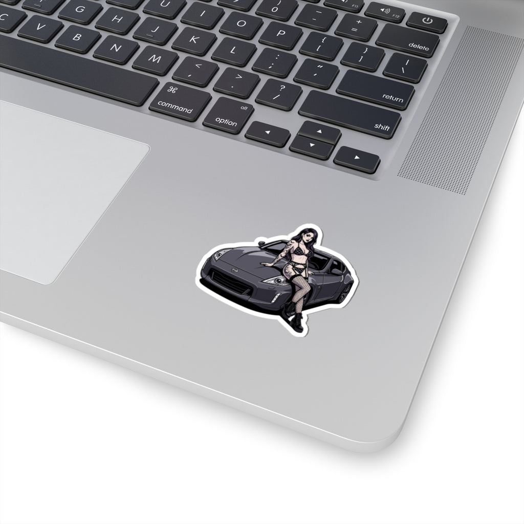 Kiss-Cut Sticker – Anime Girl with Sports Car