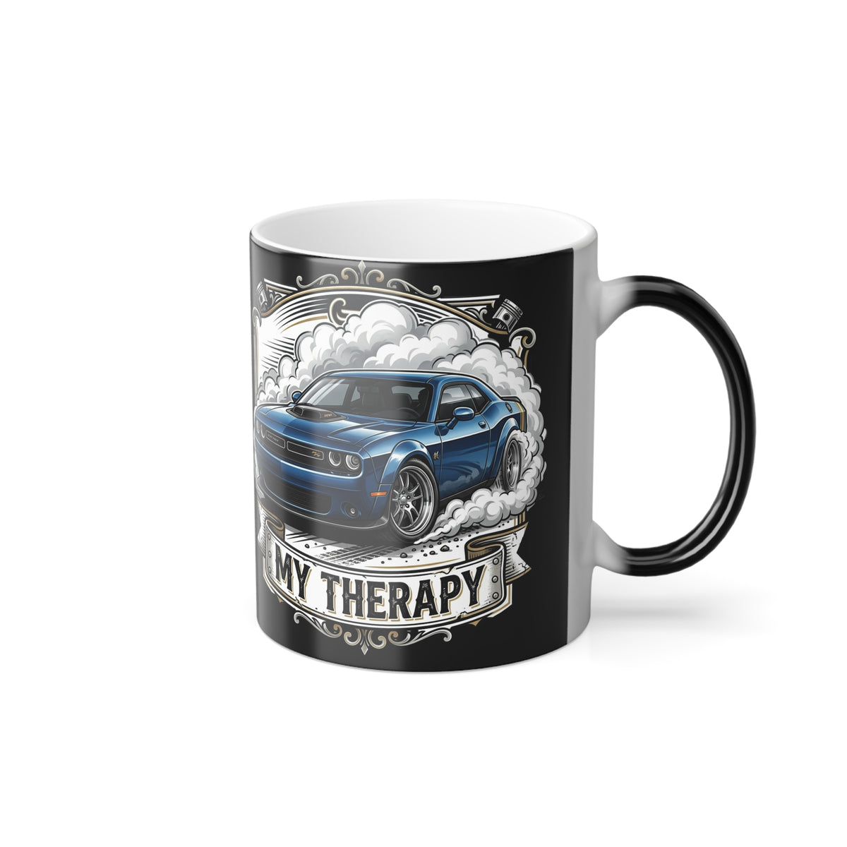 Color-Changing Car Mug — “My Therapy” 11oz Morphing Coffee Cup