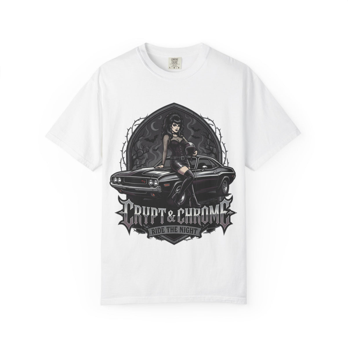 Ride the Night T-Shirt — 'Rust & Chrome' Pinup Car Graphic Tee
