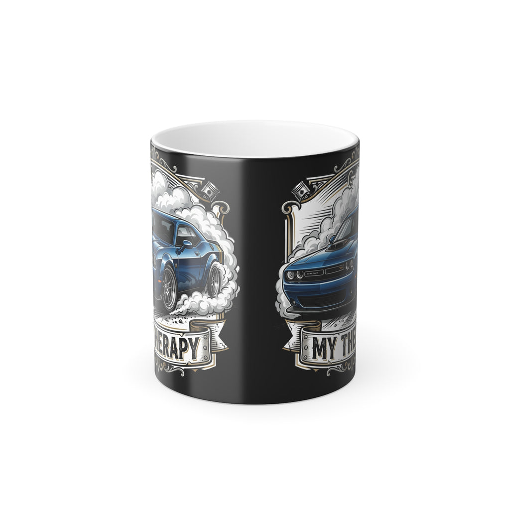 Color-Changing Car Mug — “My Therapy” 11oz Morphing Coffee Cup