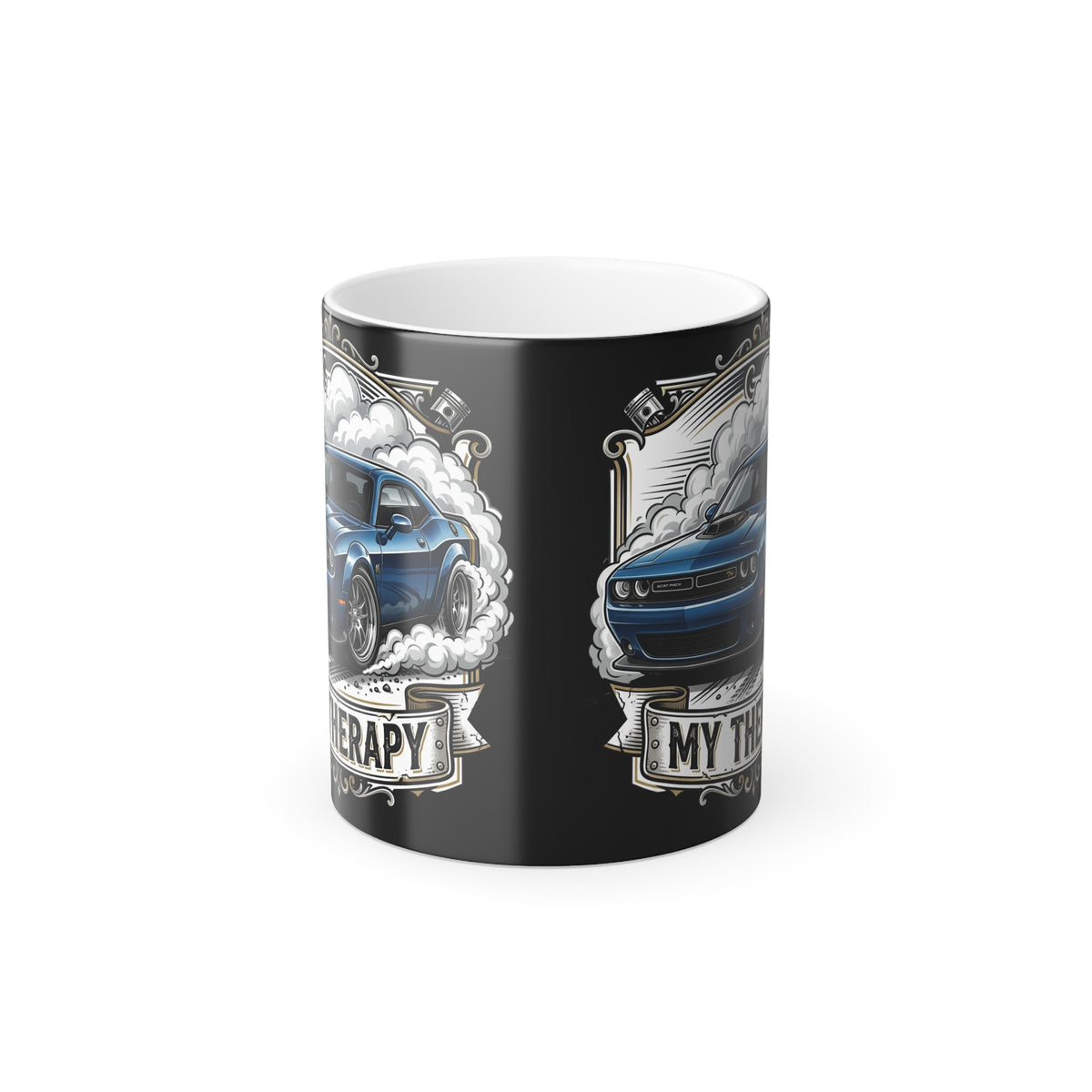 Color-Changing Car Mug — “My Therapy” 11oz Morphing Coffee Cup