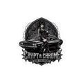 Crypt & Chrome 'Ride the Night' Kiss-Cut Sticker — Gothic Pinup Muscle Car Decal
