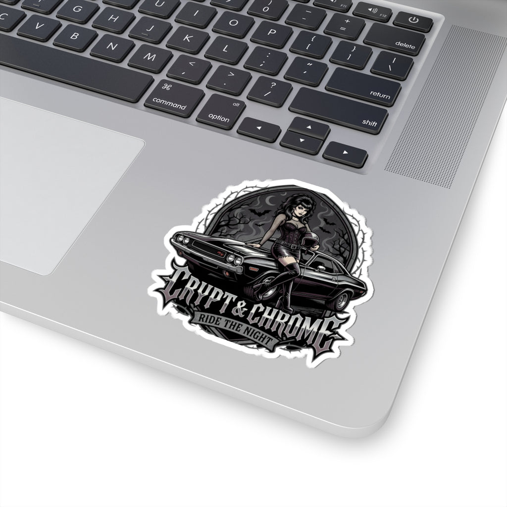 Crypt & Chrome 'Ride the Night' Goth Pin-Up Muscle Car Decal