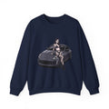 Crewneck Sweatshirt — Pinup Girl on Sports Car Graphic
