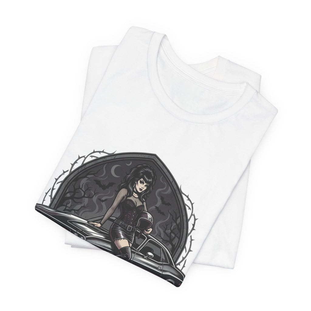 Crypt & Chrome — 'Ride the Night' Goth Pin-Up Muscle Car Graphic Tee