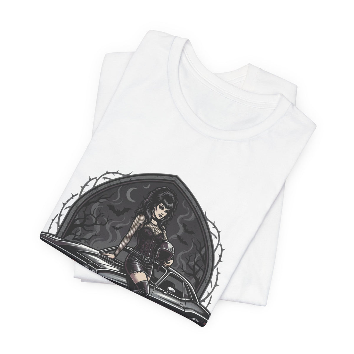 Trip It & Ghouls “Made the Night” Graphic Tee — Retro Goth Pinup Car Design