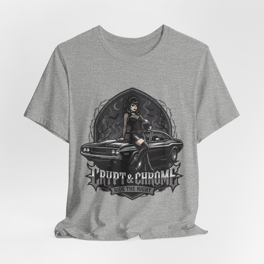Crypt & Chrome — 'Ride the Night' Goth Pin-Up Muscle Car Graphic Tee