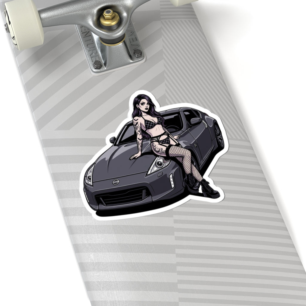 Kiss-Cut Sticker – Anime Girl with Sports Car