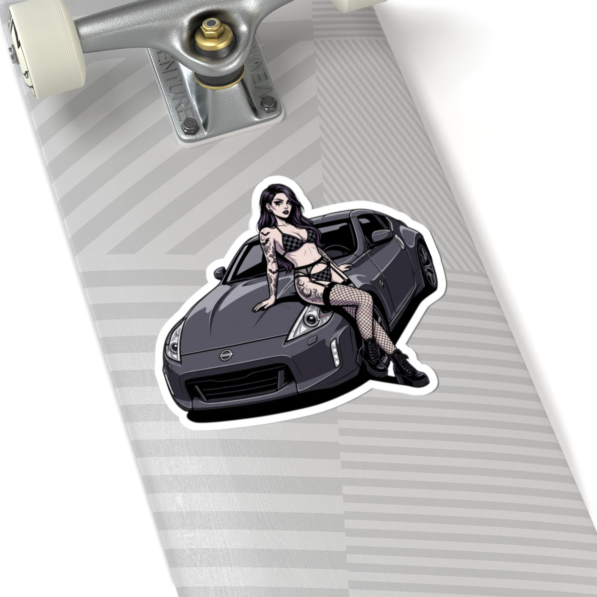 Kiss-Cut Sticker – Anime Girl with Sports Car