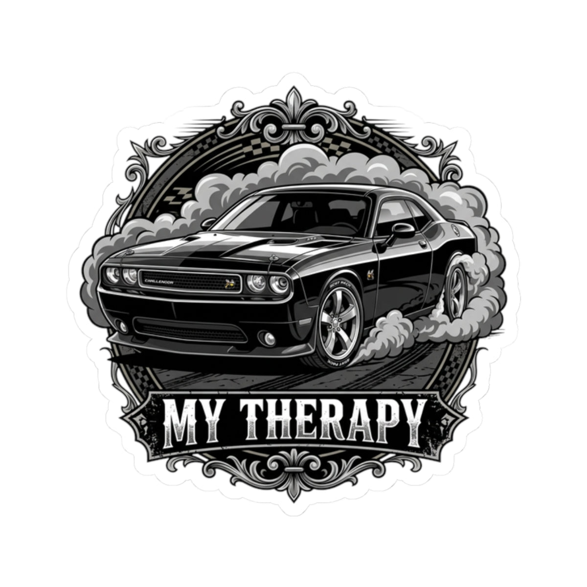 Classic Muscle Car 'My Therapy' Sticker