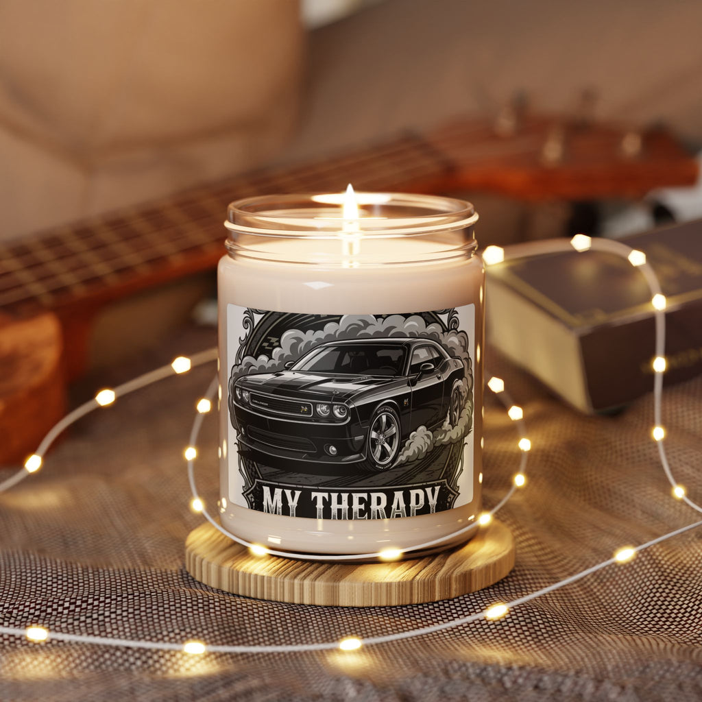 Car Lover Candle — “My Therapy” 9oz Scented Soy Jar
