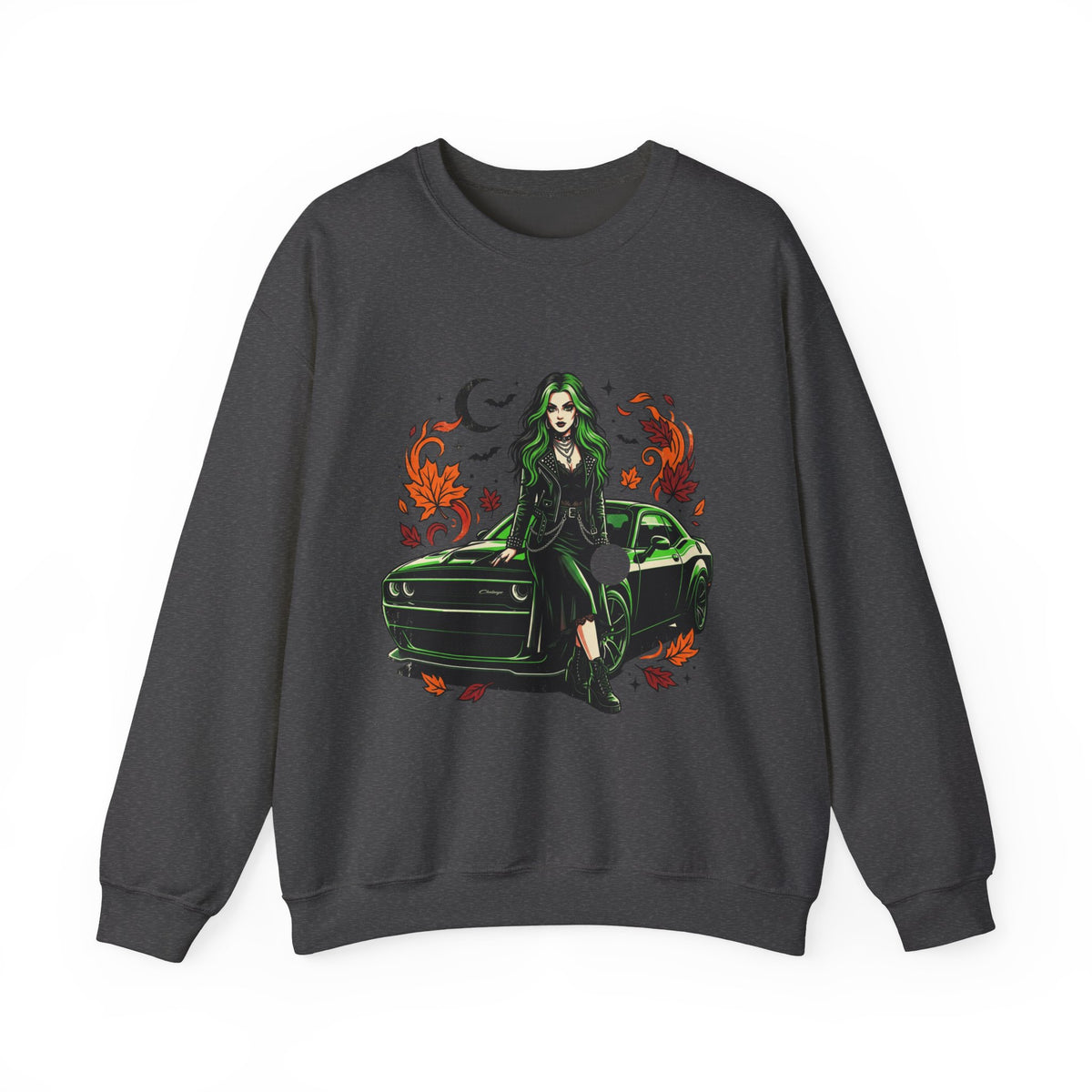 Witchy Girl & Muscle Car Crewneck Sweatshirt