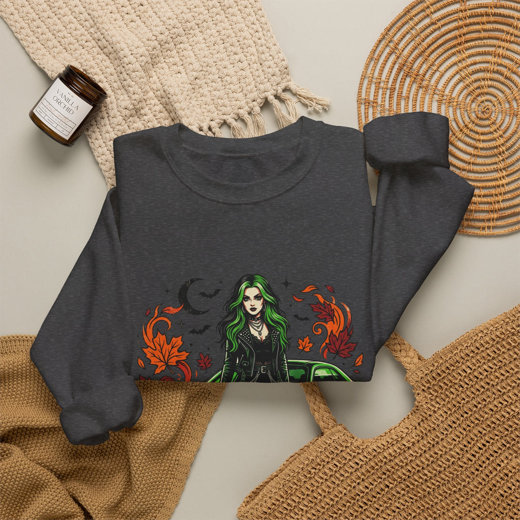 Witchy Girl & Muscle Car Crewneck Sweatshirt
