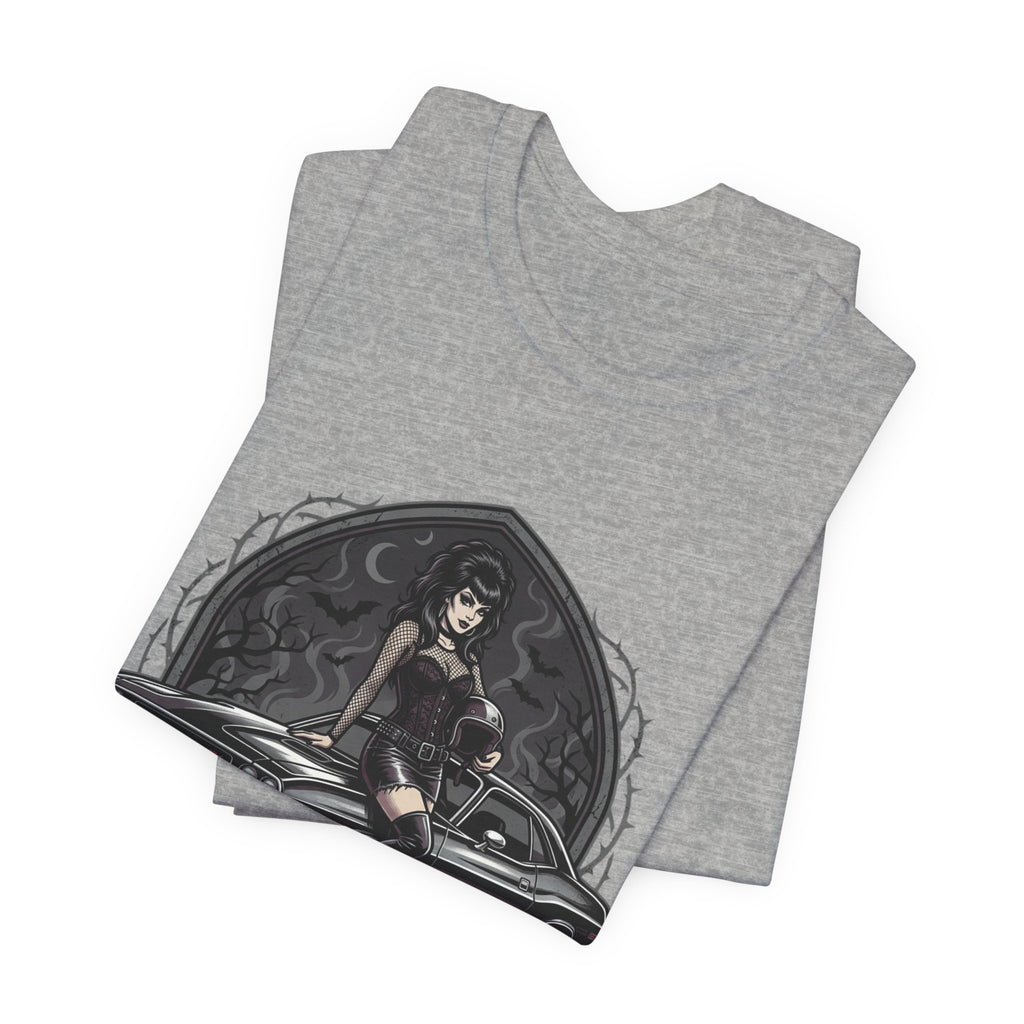 Crypt & Chrome — 'Ride the Night' Goth Pin-Up Muscle Car Graphic Tee