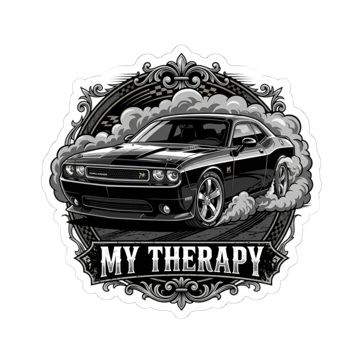 Classic Muscle Car 'My Therapy' Sticker
