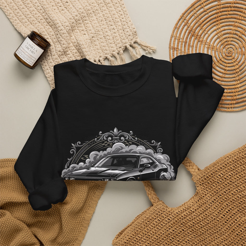Car Therapy Crewneck Sweatshirt — "My Therapy" Muscle Car Graphic