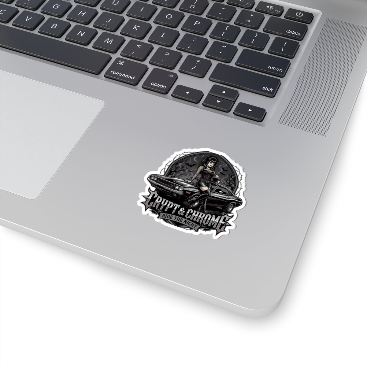 Crypt & Chrome 'Ride the Night' Goth Pin-Up Muscle Car Decal