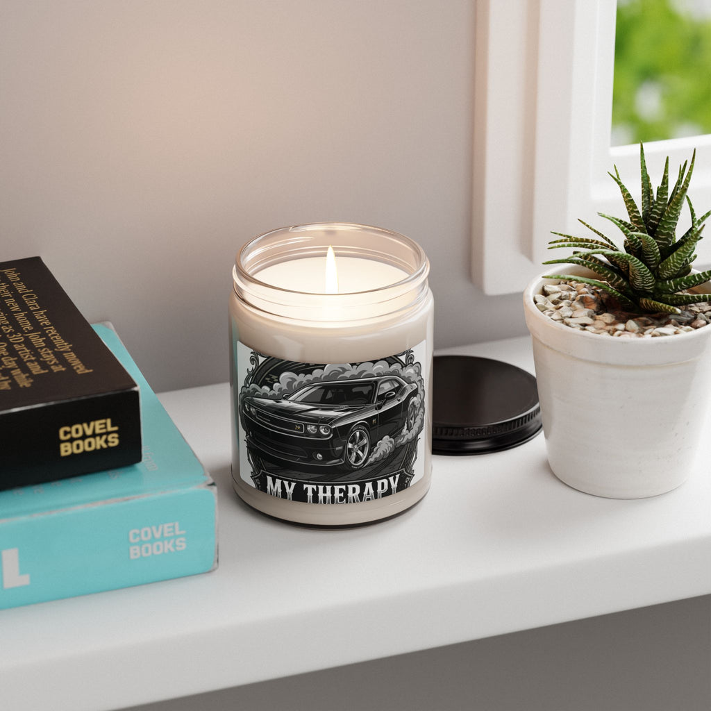 Car Lover Candle — “My Therapy” 9oz Scented Soy Jar
