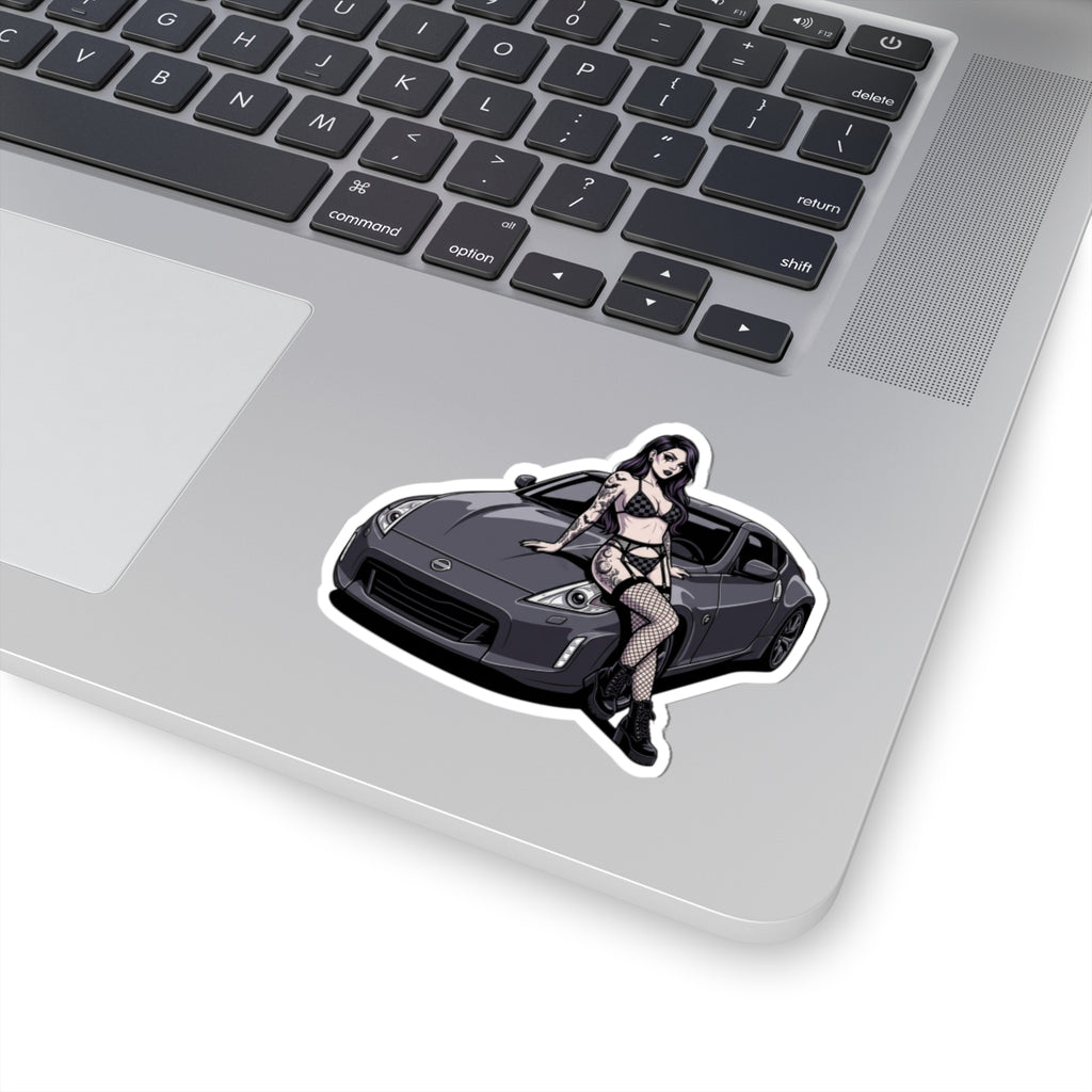 Kiss-Cut Sticker – Anime Girl with Sports Car