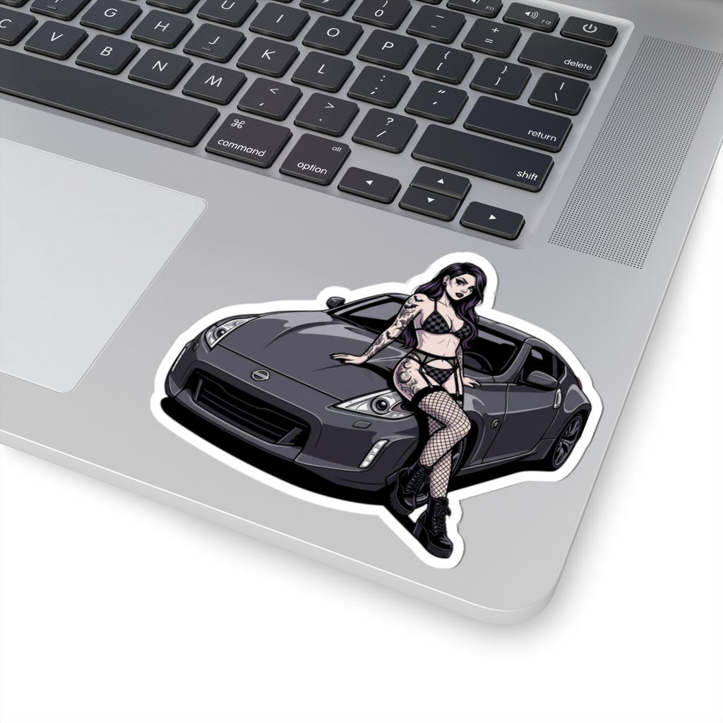Kiss-Cut Sticker – Anime Girl with Sports Car