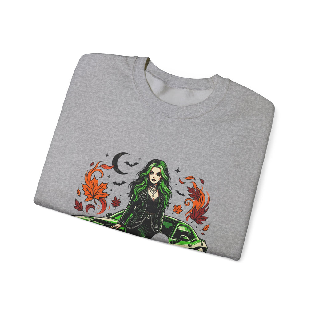 Witchy Girl & Muscle Car Crewneck Sweatshirt