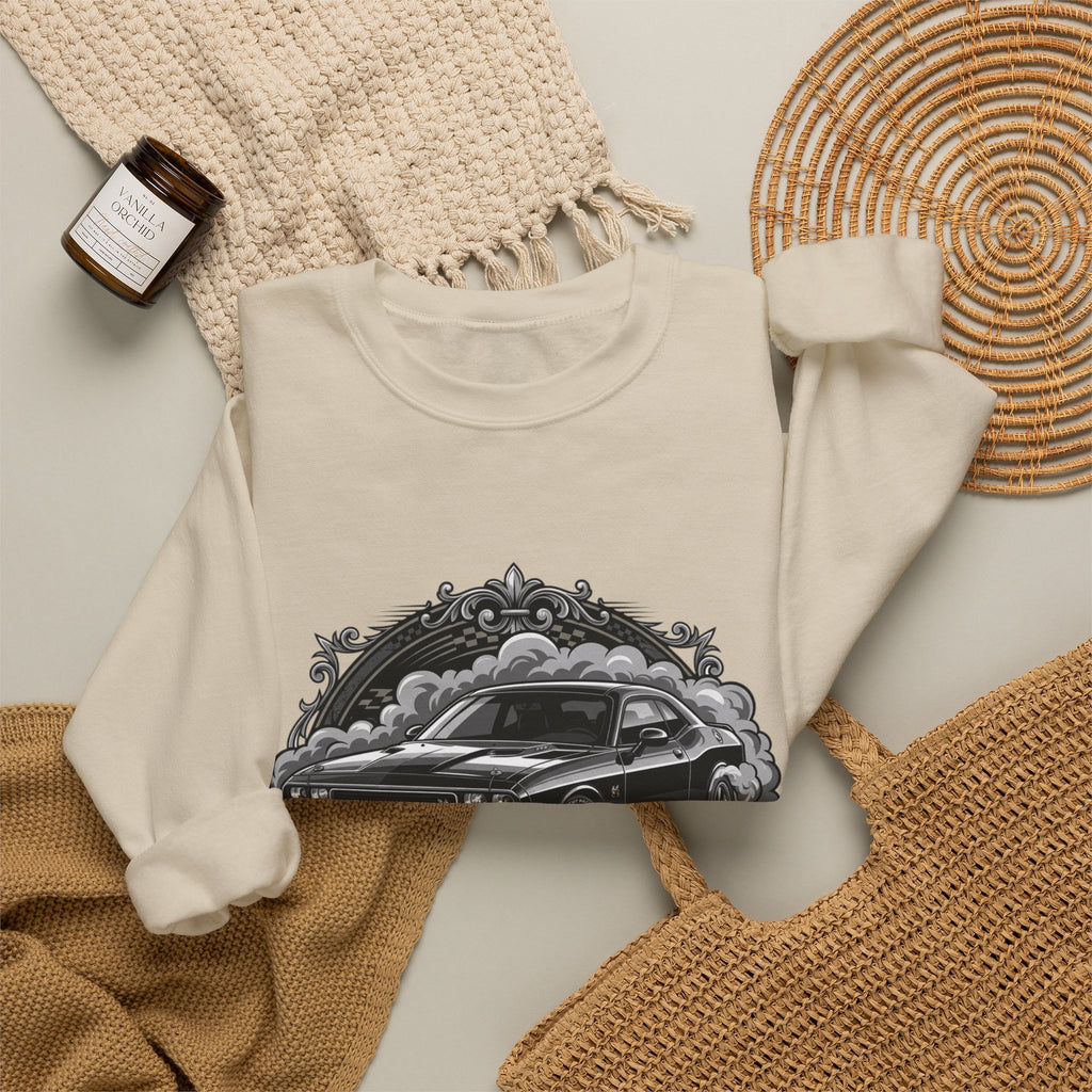 Car Therapy Crewneck Sweatshirt — "My Therapy" Muscle Car Graphic