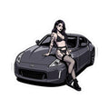 Kiss-Cut Sticker – Anime Girl with Sports Car