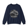 Car Therapy Crewneck Sweatshirt — "My Therapy" Muscle Car Graphic